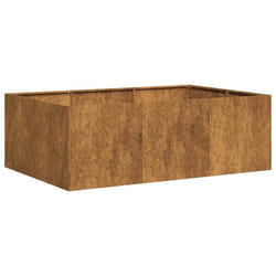 vidaXL Planter Outdoor Flower Pot Garden Raised Bed Patio Plant Pot Steel - weathering steel, 120 x 80 x 40 cm