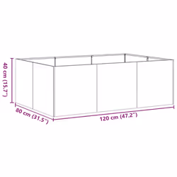 vidaXL Planter Outdoor Flower Pot Garden Raised Bed Patio Plant Pot Steel - weathering steel, 120 x 80 x 40 cm