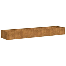 vidaXL Planter Outdoor Flower Pot Garden Raised Bed Patio Plant Pot Steel - weathering steel, 360 x 80 x 40 cm