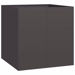 vidaXL Planter Outdoor Flower Pot Garden Raised Bed Patio Plant Pot Steel - steel/black, 80 x 80 x 80 cm