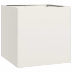 vidaXL Planter Outdoor Flower Pot Garden Raised Bed Patio Plant Pot Steel - steel/white, 80 x 80 x 80 cm