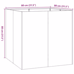 vidaXL Planter Outdoor Flower Pot Garden Raised Bed Patio Plant Pot Steel - steel/white, 80 x 80 x 80 cm - Additional view 8