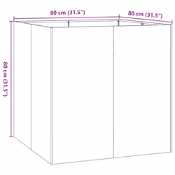vidaXL Planter Outdoor Flower Pot Garden Raised Bed Patio Plant Pot Steel - galvanized steel/grey, 80 x 80 x 80 cm