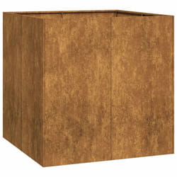 vidaXL Planter Outdoor Flower Pot Garden Raised Bed Patio Plant Pot Steel - weathering steel/brown, 80 x 80 x 80 cm