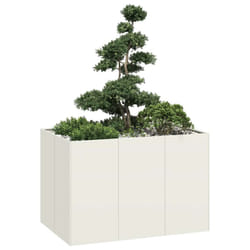 vidaXL Planter White 120x80x80 cm Steel plant pot plant stand raise bed