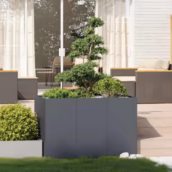 vidaXL Planter Anthracite 120x80x80 cm Steel plant pot plant stand raise bed - Additional view 2