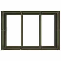 vidaXL Planter Olive Green 120x80x80 cm Steel plant pot plant stand raise bed - Additional view 4