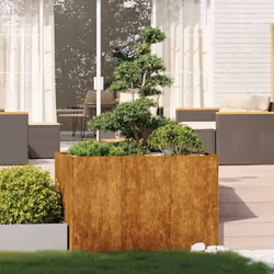 vidaXL Planter Rusty 120x80x80 cm Weathering Steel plant pot plant stand