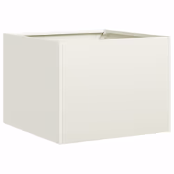 vidaXL Planter Outdoor Flower Pot Garden Raised Bed Patio Plant Pot Steel - steel/white, 40 x 40 x 30 cm