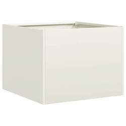 vidaXL Planter Outdoor Flower Pot Garden Raised Bed Patio Plant Pot Steel - steel/white, 40 x 40 x 30 cm