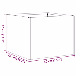 vidaXL Planter Outdoor Flower Pot Garden Raised Bed Patio Plant Pot Steel - steel/white, 40 x 40 x 30 cm