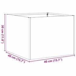 vidaXL Planter Outdoor Flower Pot Garden Raised Bed Patio Plant Pot Steel - galvanised steel, 40 x 40 x 30 cm