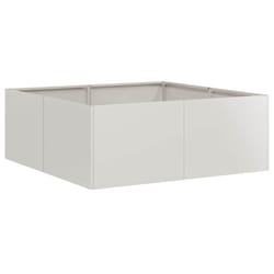 vidaXL Planter Outdoor Flower Pot Garden Raised Bed Patio Plant Pot Steel - stainless steel, 80 x 80 x 30 cm