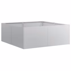vidaXL Planter Outdoor Flower Pot Garden Raised Bed Patio Plant Pot Steel - galvanised steel, 80 x 80 x 30 cm