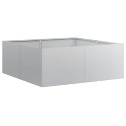 vidaXL Planter Outdoor Flower Pot Garden Raised Bed Patio Plant Pot Steel - galvanised steel, 80 x 80 x 30 cm