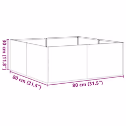 vidaXL Planter Outdoor Flower Pot Garden Raised Bed Patio Plant Pot Steel - galvanised steel, 80 x 80 x 30 cm