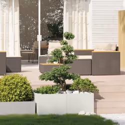 vidaXL Planter Outdoor Flower Pot Garden Raised Bed Patio Plant Pot Steel - steel/white, 100 x 100 x 40 cm