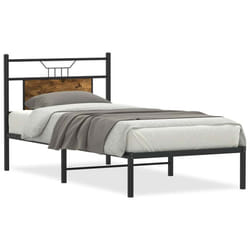 vidaXL Bed Frame without Mattress Smoked Oak 90x190 cm Single Engineered Wood - smoked oak, 80 x 200 cm