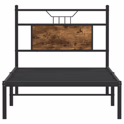 vidaXL Bed Frame without Mattress Smoked Oak 90x190 cm Single Engineered Wood - smoked oak, 90 x 190 cm - Additional view 5