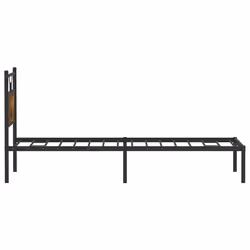 vidaXL Bed Frame without Mattress Smoked Oak 90x190 cm Single Engineered Wood - smoked oak, 90 x 190 cm - Additional view 6