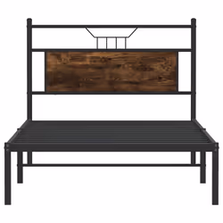 vidaXL Bed Frame without Mattress Smoked Oak 90x190 cm Single Engineered Wood - smoked oak, 100 x 190 cm - Additional view 5