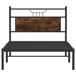 vidaXL Bed Frame without Mattress Smoked Oak 90x190 cm Single Engineered Wood - smoked oak, 100 x 200 cm - Additional view 5