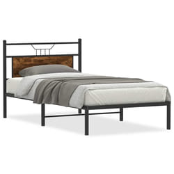 vidaXL Bed Frame without Mattress Smoked Oak 90x190 cm Single Engineered Wood - smoked oak, 107 x 203 cm
