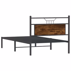 vidaXL Bed Frame without Mattress Smoked Oak 90x190 cm Single Engineered Wood - smoked oak, 107 x 203 cm - Additional view 7