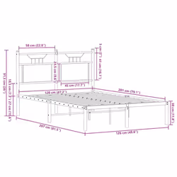 vidaXL Bed Frame without Mattress Smoked Oak 90x190 cm Single Engineered Wood - smoked oak, 120 x 200 cm - Additional view 10