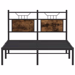 vidaXL Bed Frame without Mattress Smoked Oak 90x190 cm Single Engineered Wood - smoked oak, 120 x 200 cm - Additional view 5