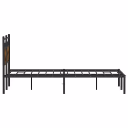 vidaXL Bed Frame without Mattress Smoked Oak 90x190 cm Single Engineered Wood - smoked oak, 120 x 200 cm - Additional view 6