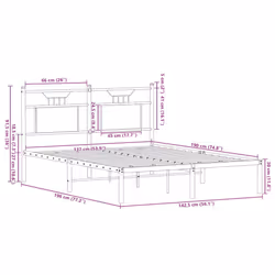 vidaXL Bed Frame without Mattress Smoked Oak 90x190 cm Single Engineered Wood - smoked oak, 137 x 190 cm