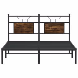 vidaXL Bed Frame without Mattress Smoked Oak 90x190 cm Single Engineered Wood - smoked oak, 137 x 190 cm - Additional view 5