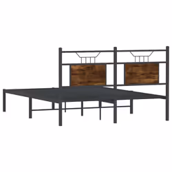 vidaXL Bed Frame without Mattress Smoked Oak 90x190 cm Single Engineered Wood - smoked oak, 140 x 190 cm - Additional view 7
