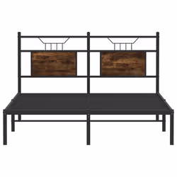 vidaXL Bed Frame without Mattress Smoked Oak 90x190 cm Single Engineered Wood - smoked oak, 140 x 200 cm - Additional view 5