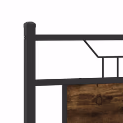 vidaXL Bed Frame without Mattress Smoked Oak 90x190 cm Single Engineered Wood - smoked oak, 140 x 200 cm - Additional view 8