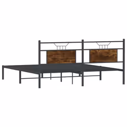 vidaXL Bed Frame without Mattress Engineered Wood - smoked oak, 160 x 200 cm - Additional view 7