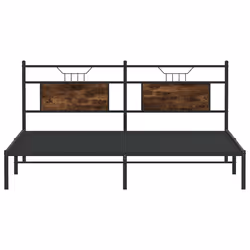 vidaXL Metal Bed Frame without Mattress double bed - smoked oak, 183 x 203 cm - Additional view 5