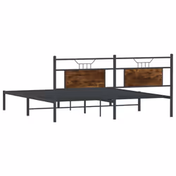 vidaXL Bed Frame without Mattress Engineered Wood - smoked oak, 183 x 213 cm - Additional view 7