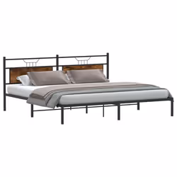 vidaXL Bed Frame without Mattress Smoked Oak 193x203 cm Engineered Wood - Additional view 2