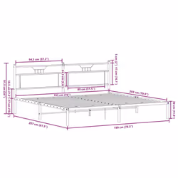 vidaXL Bed Frame without Mattress Smoked Oak 193x203 cm Engineered Wood - Additional view 3
