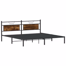 vidaXL Bed Frame without Mattress Smoked Oak 193x203 cm Engineered Wood - Additional view 4