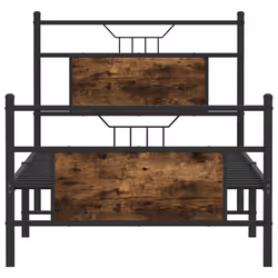 vidaXL Metal Bed Frame without Mattress double bed - smoked oak, 90 x 190 cm - Additional view 5