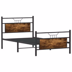 vidaXL Bed Frame without Mattress Smoked Oak 90x190 cm Single Engineered Wood - smoked oak, 100 x 190 cm - Additional view 4