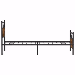vidaXL Bed Frame without Mattress Smoked Oak 90x190 cm Single Engineered Wood - smoked oak, 100 x 190 cm - Additional view 6