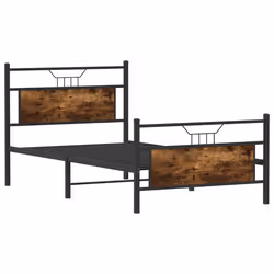 vidaXL Bed Frame without Mattress Smoked Oak 90x190 cm Single Engineered Wood - smoked oak, 100 x 200 cm - Additional view 4
