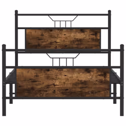 vidaXL Bed Frame without Mattress Smoked Oak 90x190 cm Single Engineered Wood - smoked oak, 100 x 200 cm - Additional view 5