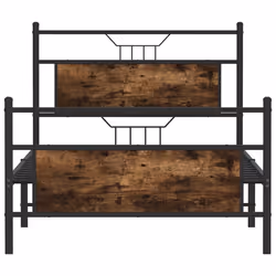 vidaXL Bed Frame without Mattress Smoked Oak 90x190 cm Single Engineered Wood - smoked oak, 107 x 203 cm - Additional view 5
