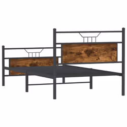 vidaXL Bed Frame without Mattress Smoked Oak 90x190 cm Single Engineered Wood - smoked oak, 107 x 203 cm - Additional view 7