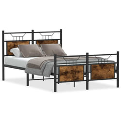 vidaXL Bed Frame without Mattress Smoked Oak 90x190 cm Single Engineered Wood - smoked oak, 120 x 200 cm